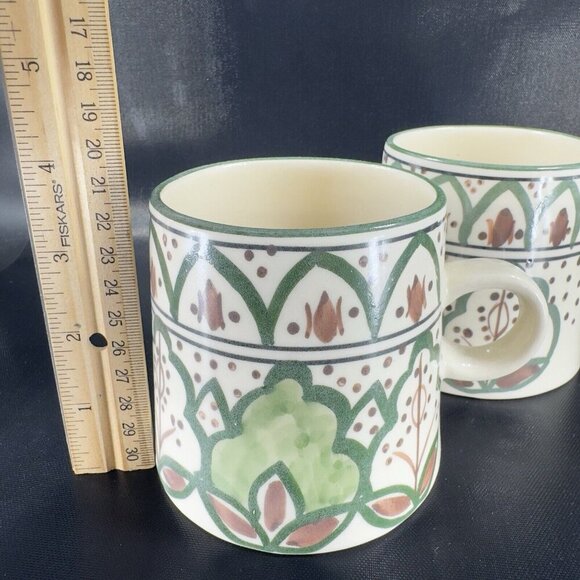 Botanical Bliss Stoneware Mug Cup Set 2 Ceramic Porcelain Coffee Mug Cup Set - Picture 4 of 15